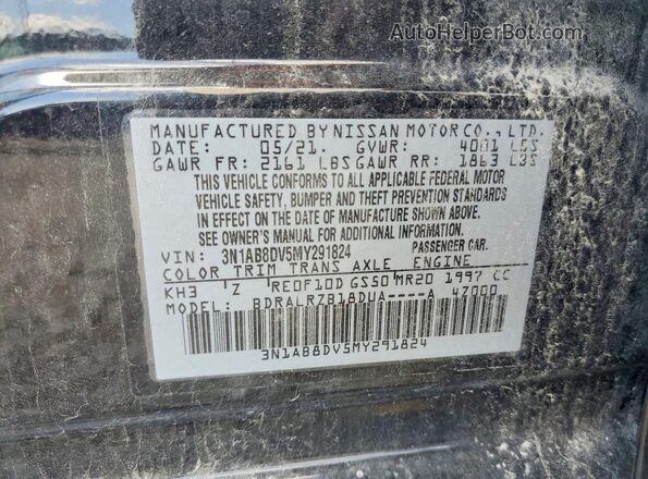 3N1AB8DV5MY291824 2021 NISSAN SENTRA Black Engine compartment view