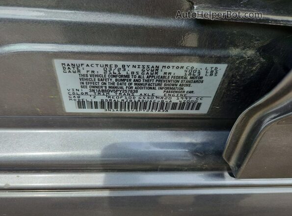 3N1AB8DV5PY257838 2023 NISSAN SENTRA Blue VIN կոդի պիտակի տեսք