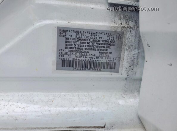 3N1AB8DV5RY228536 2024 NISSAN SENTRA Белый Вид наклейки с VIN-кодом