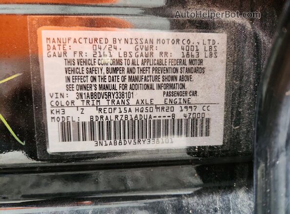 3N1AB8DV5RY338101 2024 NISSAN SENTRA Черный Вид подкапотного пространства