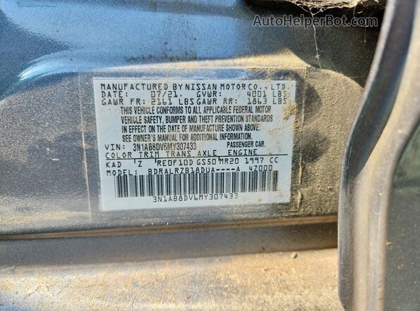 3N1AB8DV6MY307433 2021 NISSAN SENTRA Gray ძრავის განყოფილების ხედი