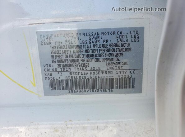 3N1AB8DV7RY243698 2024 NISSAN SENTRA White Շարժիչի բաժամունքի տեսք