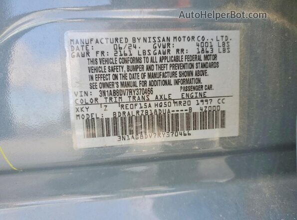 3N1AB8DV7RY370466 2024 NISSAN SENTRA Gray ძრავის განყოფილების ხედი