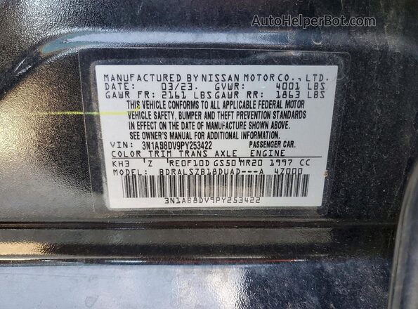 3N1AB8DV9PY253422 2023 NISSAN SENTRA Черный Вид подкапотного пространства