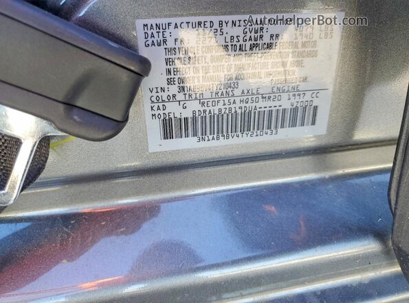 3N1AB9BV4TY210433 2026 NISSAN SENTRA Gray Շարժիչի բաժամունքի տեսք