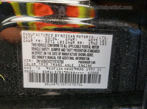 3N1AB9CV0TY270756 2026 NISSAN SENTRA Black Вид підкапотного простору