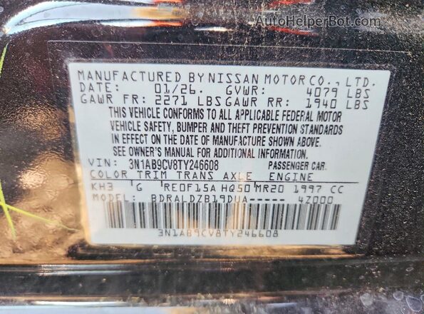3N1AB9CV8TY246608 2026 NISSAN SENTRA Black ძრავის განყოფილების ხედი