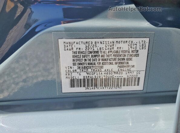3N1AB9CVXTY227090 2026 NISSAN SENTRA Blue Շարժիչի բաժամունքի տեսք