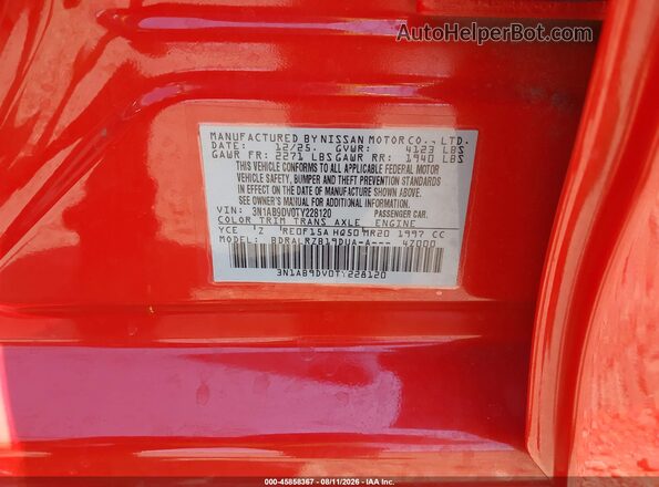3N1AB9DV0TY228120 2026 NISSAN SENTRA Orange Շարժիչի բաժամունքի տեսք