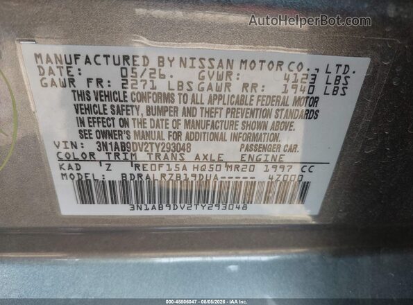 3N1AB9DV2TY293048 2026 NISSAN SENTRA Gray Widok komory silnika