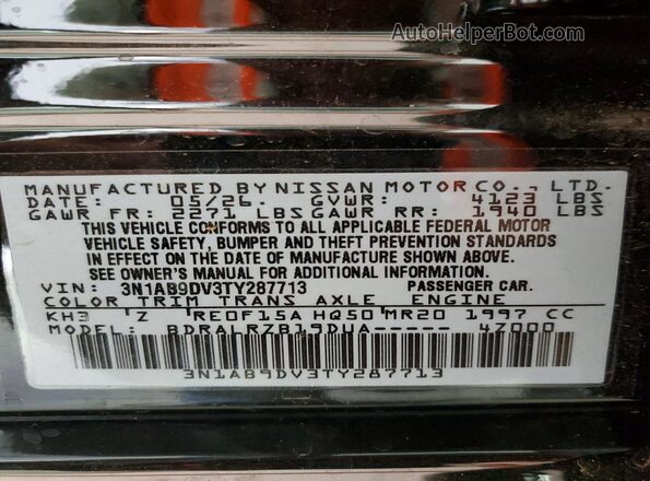 3N1AB9DV3TY287713 2026 NISSAN SENTRA Black 