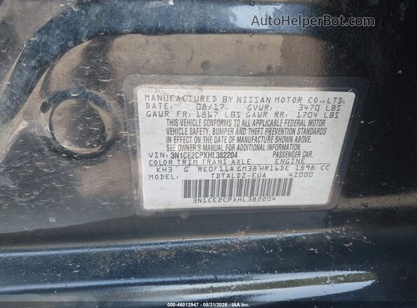 3N1CE2CPXHL382204 2017 NISSAN VERSA NOTE Black Շարժիչի բաժամունքի տեսք