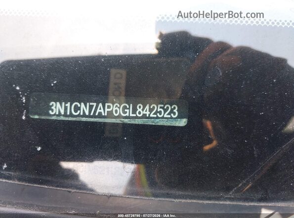 3N1CN7AP6GL842523 2016 NISSAN VERSA Серый Вид щитка приборов