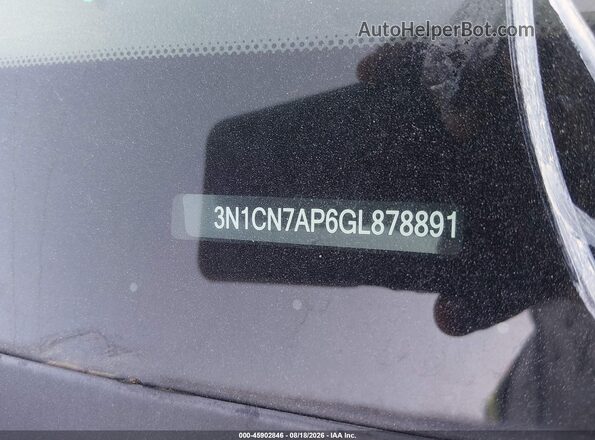 3N1CN7AP6GL878891 2016 NISSAN VERSA Gray Вид підкапотного простору