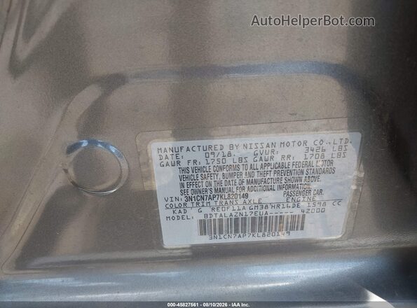 3N1CN7AP7KL820149 2019 NISSAN VERSA Серый Вид подкапотного пространства