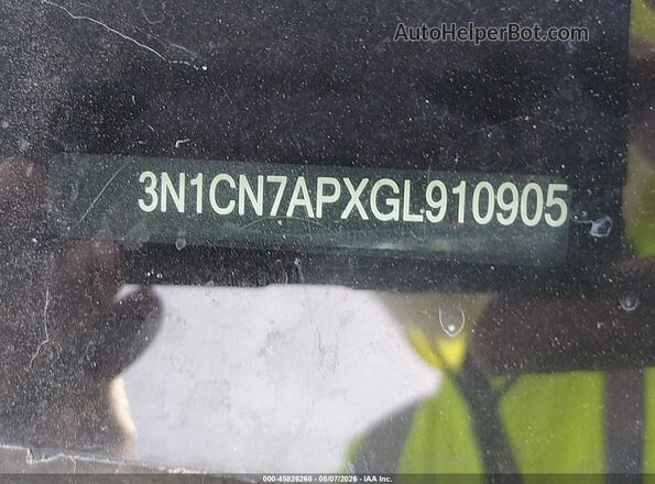 3N1CN7APXGL910905 2016 NISSAN VERSA Серый Вид подкапотного пространства