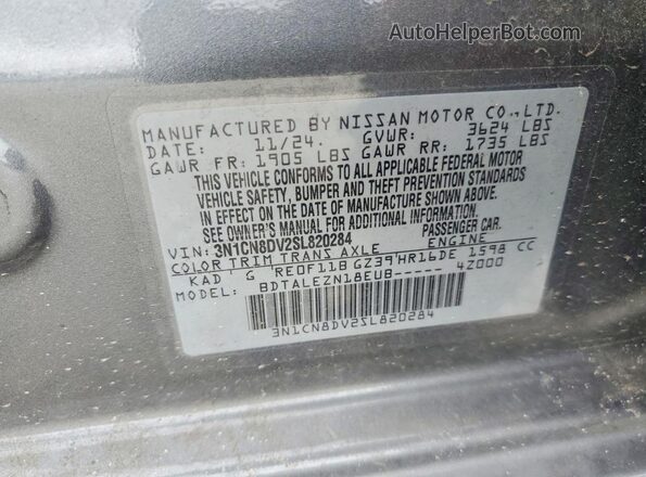 3N1CN8DV2SL820284 2025 NISSAN VERSA Серый Вид подкапотного пространства