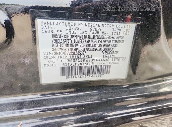 3N1CN8EV2SL885327 2025 NISSAN VERSA Black 