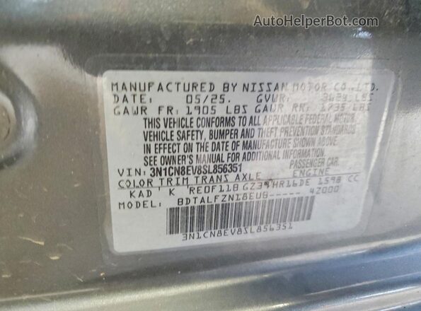 3N1CN8EV8SL856351 2025 NISSAN VERSA Gray Вид підкапотного простору