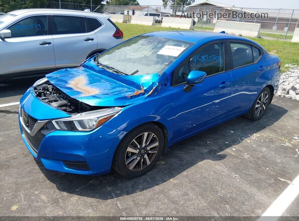 3N1CN8EV9LL838085 2020 NISSAN VERSA Blue Առջևի ձախ երեք քառորդ տեսարան