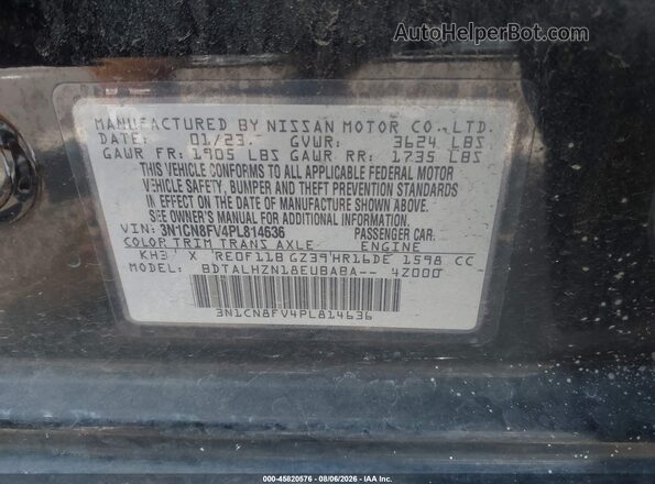 3N1CN8FV4PL814636 2023 NISSAN VERSA Black Вид підкапотного простору