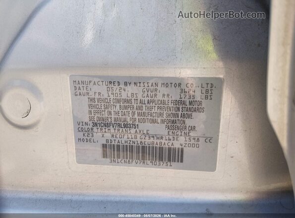 3N1CN8FV7RL903751 2024 NISSAN VERSA Silver Vista del compartimento del motor