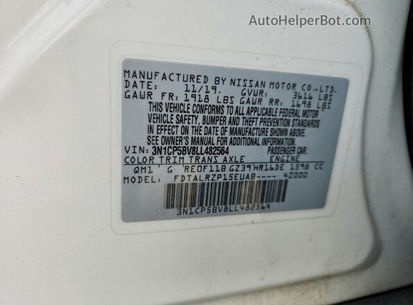 3N1CP5BV8LL482564 2020 NISSAN KICKS White 