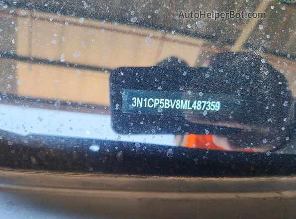 3N1CP5BV8ML487359 2021 NISSAN KICKS Blue VIN კოდის სტიკერის ხედი