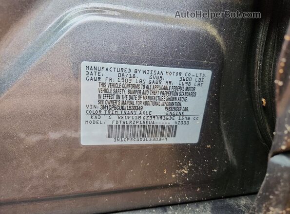 3N1CP5CU0JL530349 2018 NISSAN KICKS Gray Vista del compartimento del motor