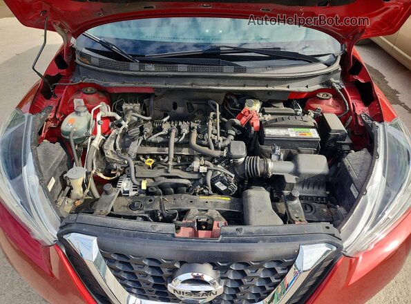 3N1CP5CU2KL540544 2019 NISSAN KICKS Red ძრავის განყოფილების ხედი