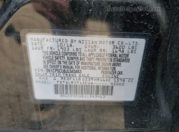 3N1CP5CU8JL543463 2018 NISSAN KICKS Black Engine compartment view