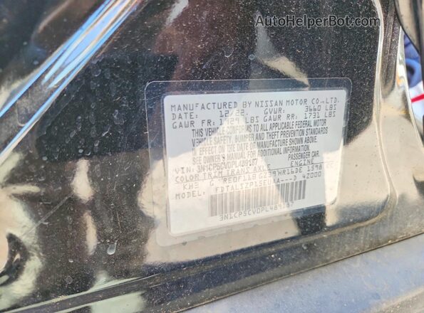 3N1CP5CV0PL489187 2023 NISSAN KICKS Black Widok naklejki z numerem VIN