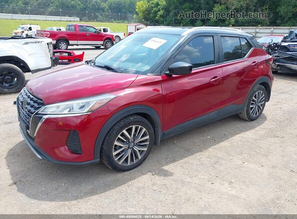 3N1CP5CV1ML491624 2021 NISSAN KICKS Темно-бордовый Передняя левая четверть