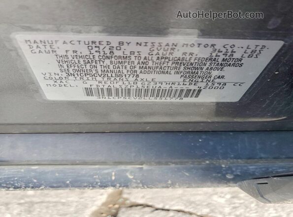 3N1CP5CV2LL551778 2020 NISSAN KICKS Two Tone Widok naklejki z numerem VIN