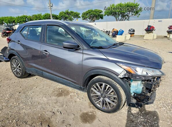 3N1CP5CV2ML522590 2021 NISSAN KICKS Gray Передня права чверть