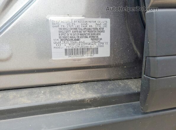 3N1CP5CV4RL484867 2024 NISSAN KICKS Gray Vista de la etiqueta del VIN