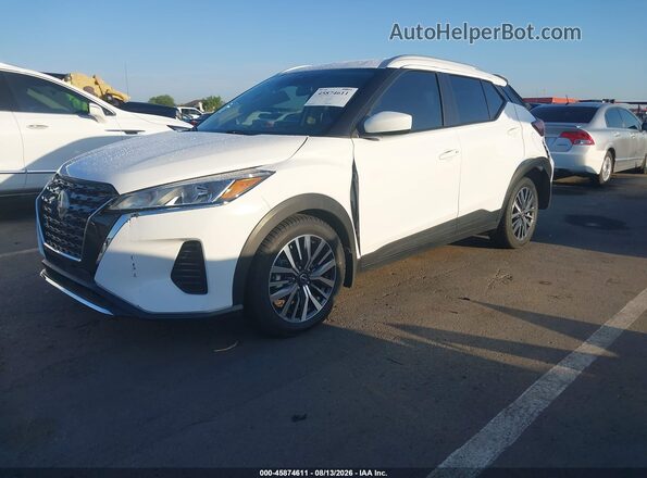 3N1CP5CV7PL498775 2023 NISSAN KICKS White Առջևի ձախ երեք քառորդ տեսարան