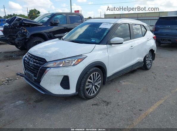3N1CP5CV8NL496708 2022 NISSAN KICKS White წინა მარცხენა ხედი სამი მეოთხედიდან