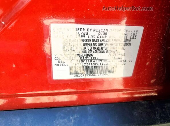 3N1CP5CV8RL480997 2024 NISSAN KICKS Red Вид підкапотного простору