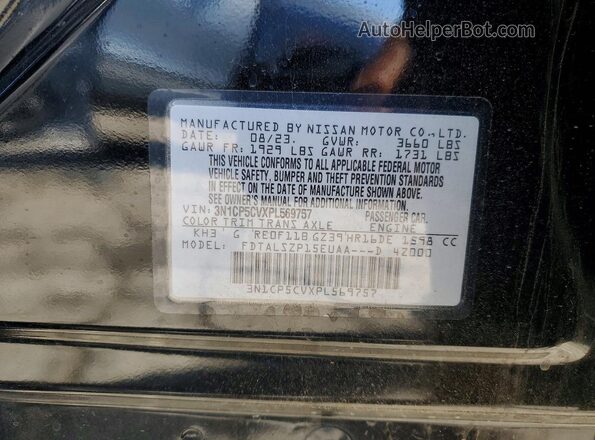 3N1CP5CVXPL569757 2023 NISSAN KICKS Черный Вид наклейки с VIN-кодом