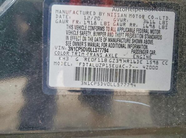 3N1CP5DV0LL577794 2020 NISSAN KICKS Black Vista del compartimento del motor