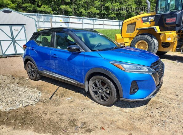 3N1CP5DV1ML563517 2021 NISSAN KICKS Синий Передняя правая четверть