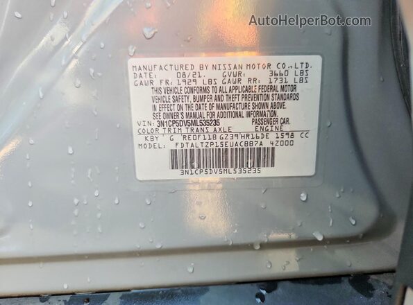 3N1CP5DV5ML535235 2021 NISSAN KICKS Gray 360 interior view