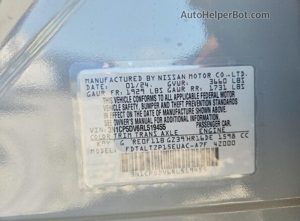 3N1CP5DV6RL519455 2024 NISSAN KICKS Silver Widok wnętrza 360 stopni