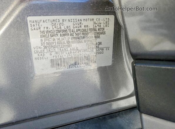3N1CP5DV7LL511551 2020 NISSAN KICKS Gray Շարժիչի բաժամունքի տեսք
