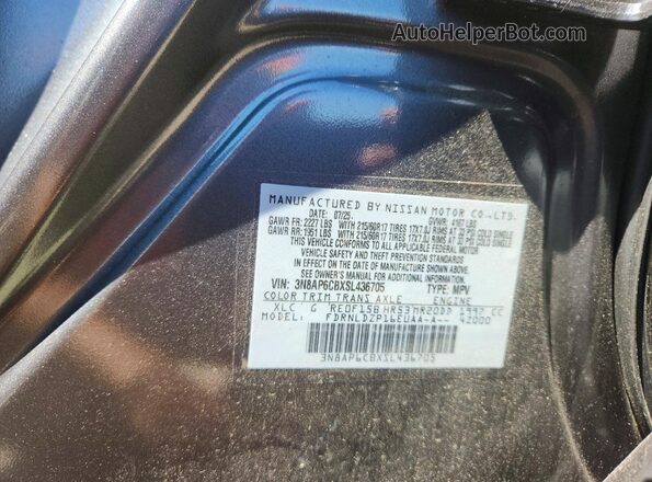3N8AP6CBXSL436705 2025 NISSAN KICKS Gray VIN sticker view