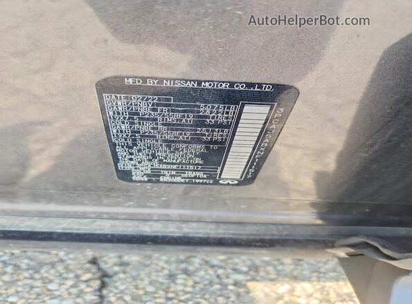 3PCAJ5ABXNF111517 2022 INFINITI QX50 Gray Widok naklejki z numerem VIN