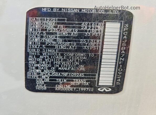 3PCAJ5BA7NF109245 2022 INFINITI QX50 White Widok wnętrza 360 stopni