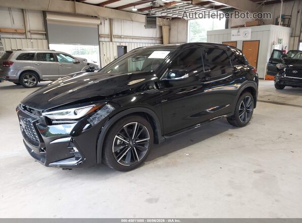 3PCAJ5FB0SF108095 2025 INFINITI QX50 Black Առջևի ձախ երեք քառորդ տեսարան