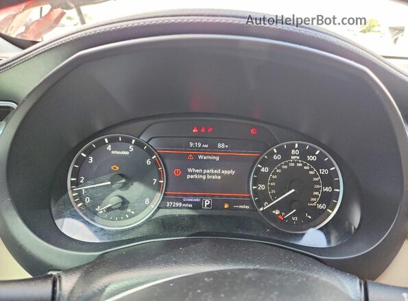 3PCAJ5M13KF107629 2019 INFINITI QX50 Red Instrument cluster view